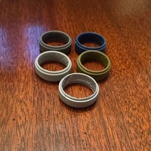 Men's Silicone Ring Set - Multi-Color Size 12
